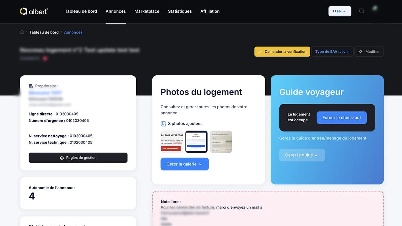 Albert — tableau de bord logement